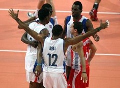 Los cubanos celebran su tercer triunfo en la Liga Mundial de voleibol