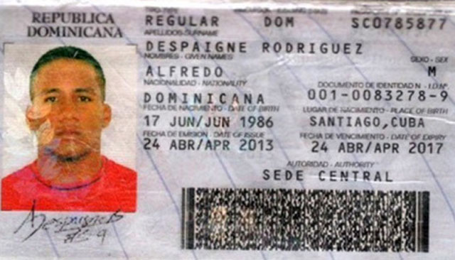 Copia del pasaporte de Despaigne